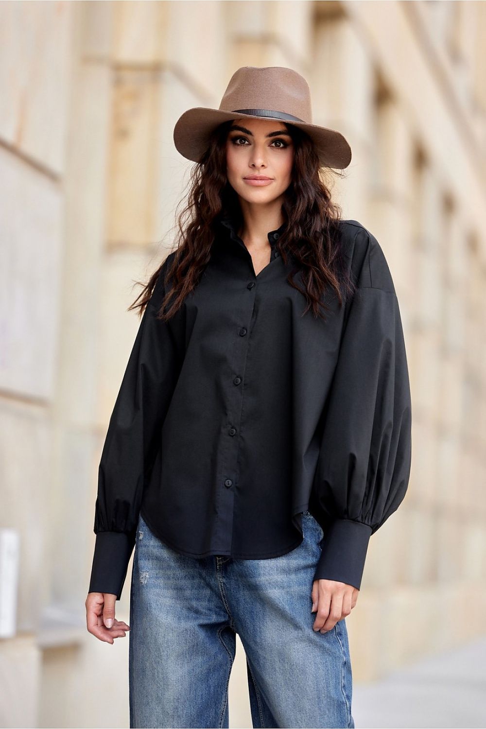 Blouse mes plof mouwen