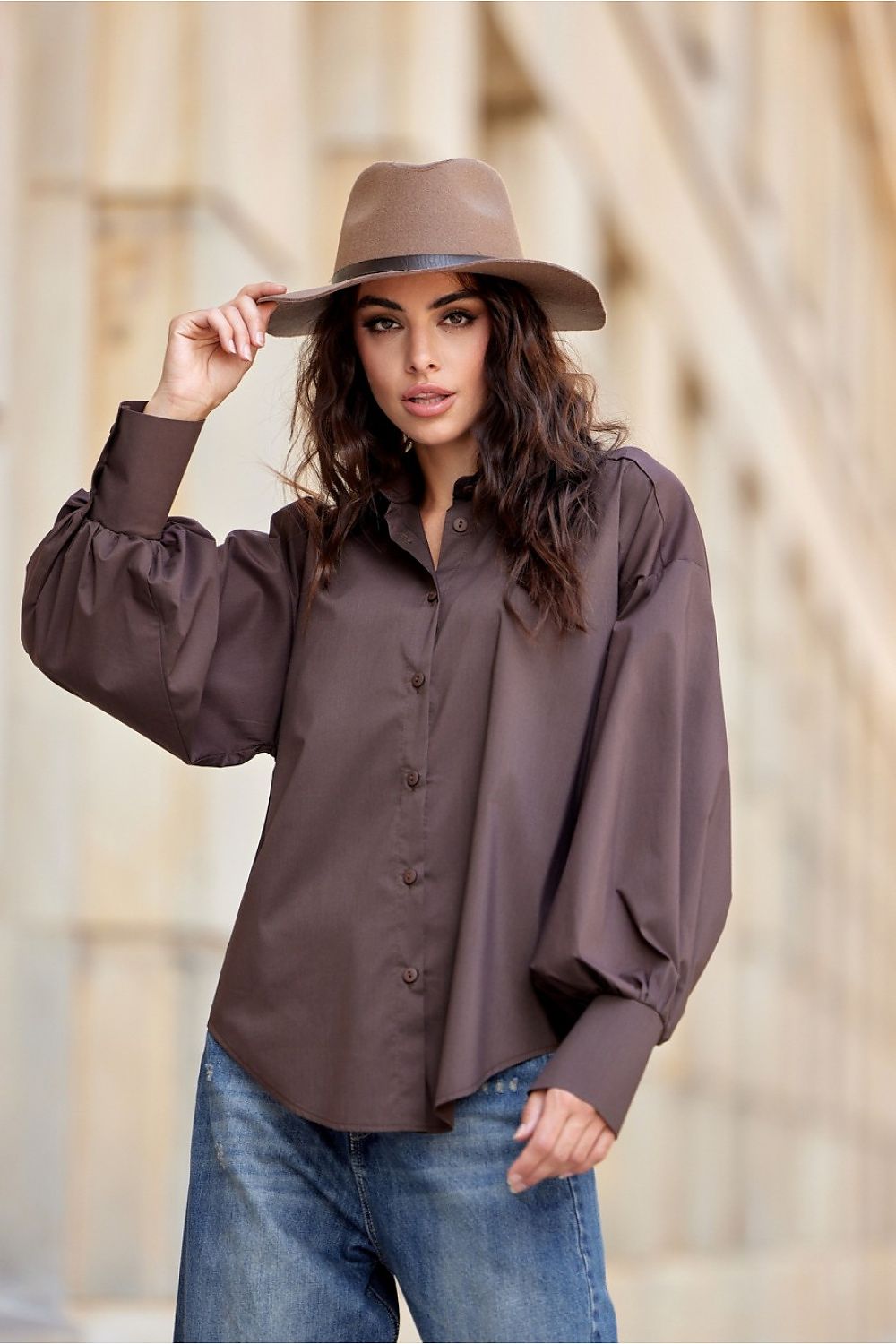 Blouse mes plof mouwen