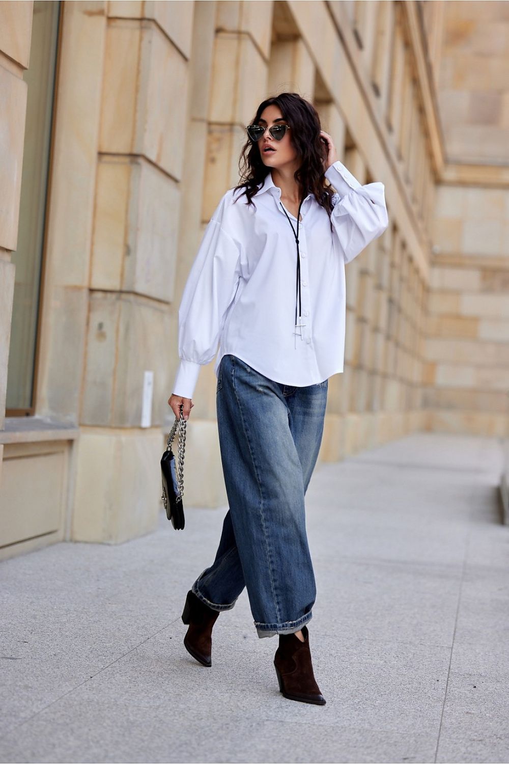 Blouse mes plof mouwen