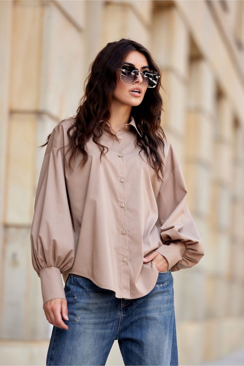 Blouse mes plof mouwen