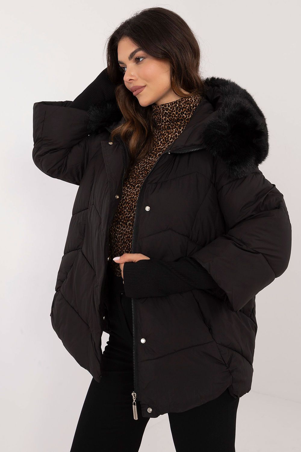 Winterjas met afneembaar bontkraag