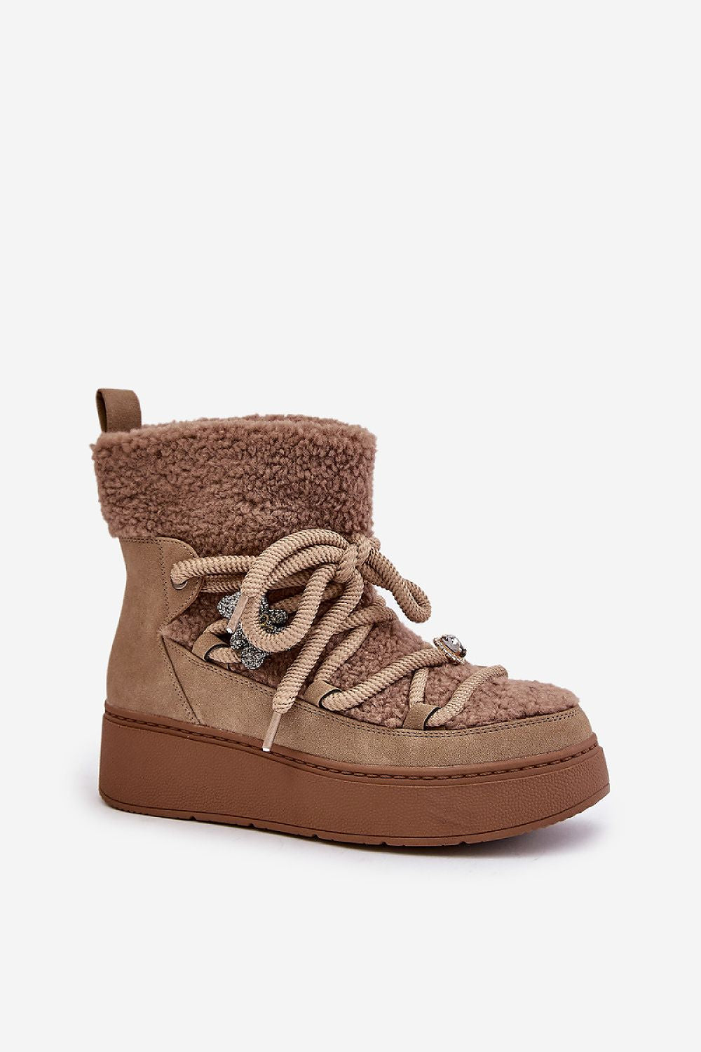 Snowboots met veters en bont