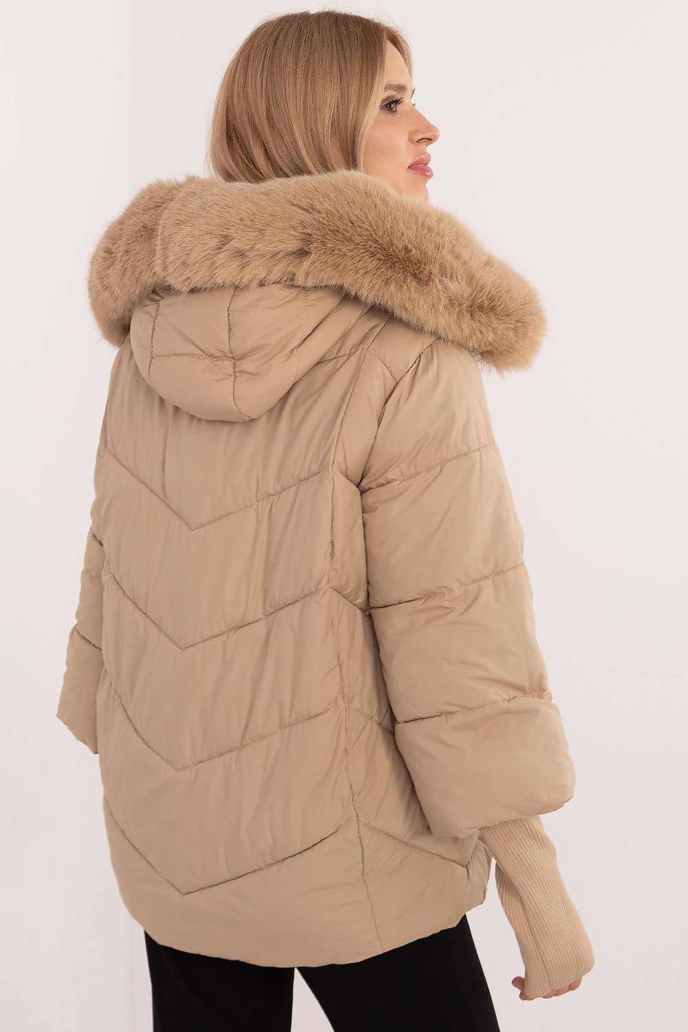 Winterjas met afneembaar bontkraag