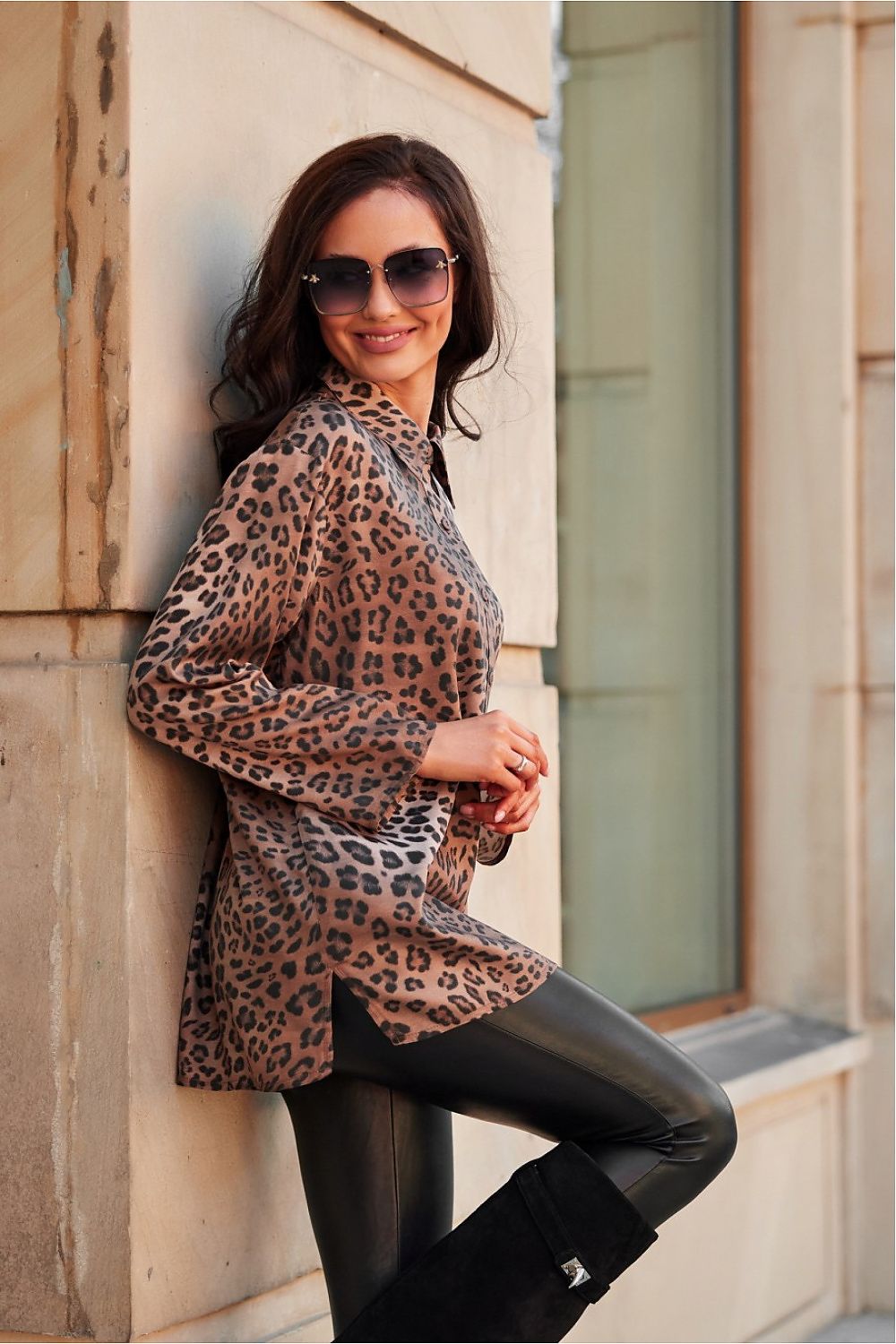 Blouse met luipaardprint
