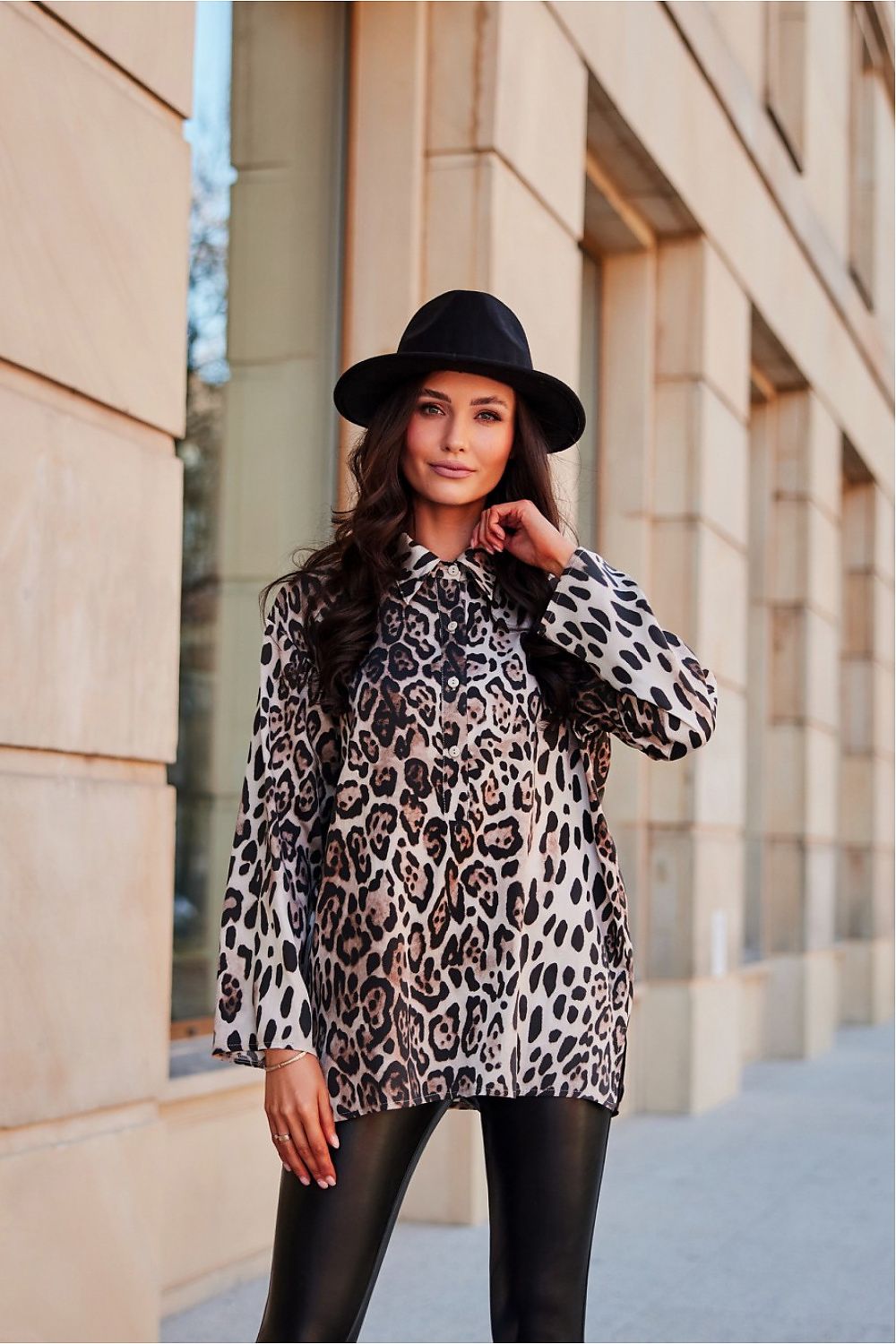 Blouse met luipaardprint