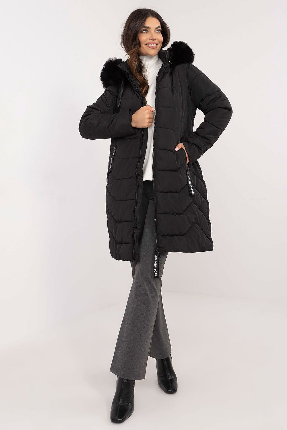 Dames puffer met capuchon