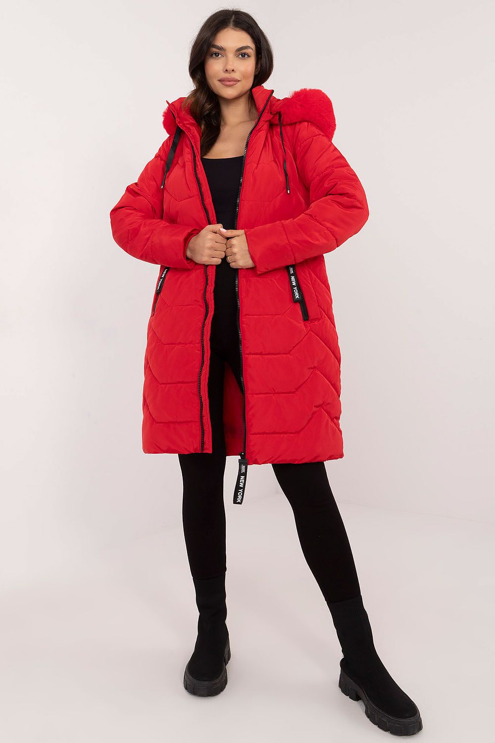 Dames puffer met capuchon