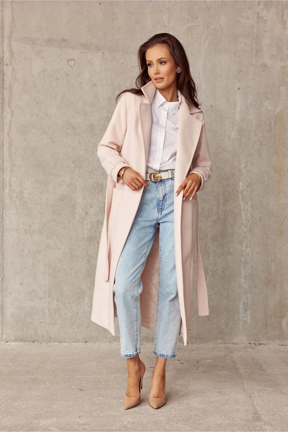 Mantel lang met snit