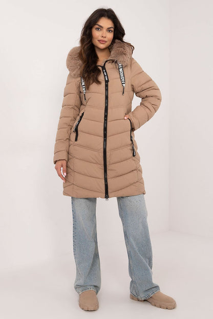 Dames puffer met bont capuchon